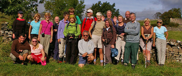 Leven Walking Club at Marrick(Swaledale)/from a photo by Arnold Underwood/Sept 27th 2009