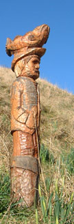 The 'Fisherman' sculpture at South Landing/photo by Arnold Underwood/Feb 2005