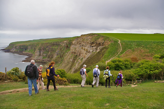 Approaching Oakham Beck on the clifftop path/photo by Arnold Underwood, May 2009
