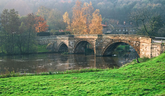 The bridge over the River Derwent at Kirkham Abbey/Photo by Arnold Underwood/Oct 2004
