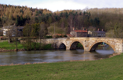 Kirkham Bridge & River Derwent/photo by Arnold Underwood,March 18th 2007 