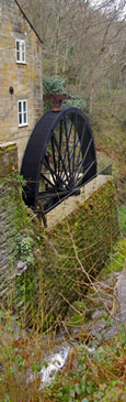 Restored water-mill at Ramsdale/from a photo by Arnold Underwood, April 2010