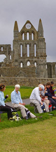 Lunch near Whitby Abbey/ from a photo by Arnold Underwood, May 2009